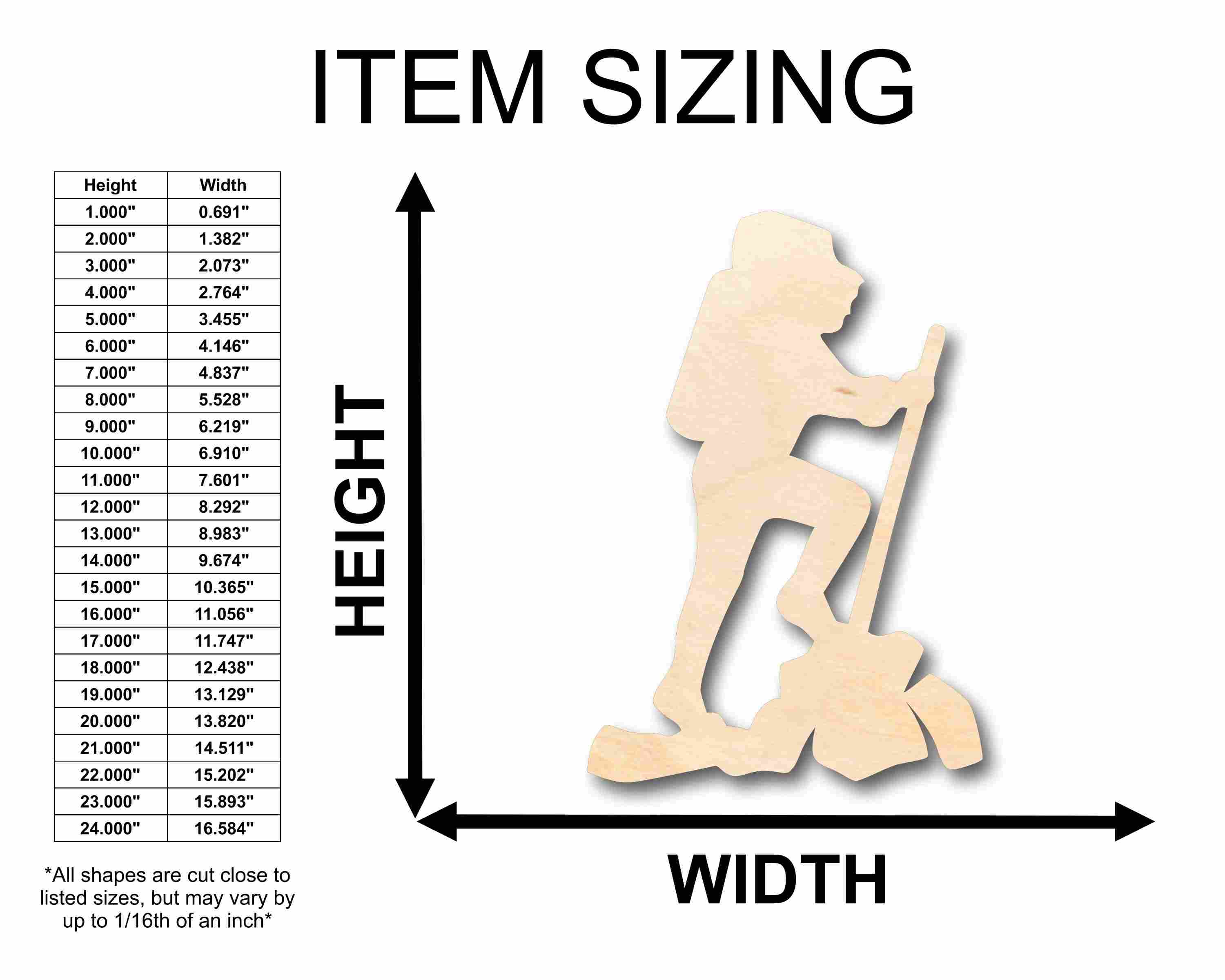 Unfinished Wood Hiker Silhouette - Craft- up to 46" DIY