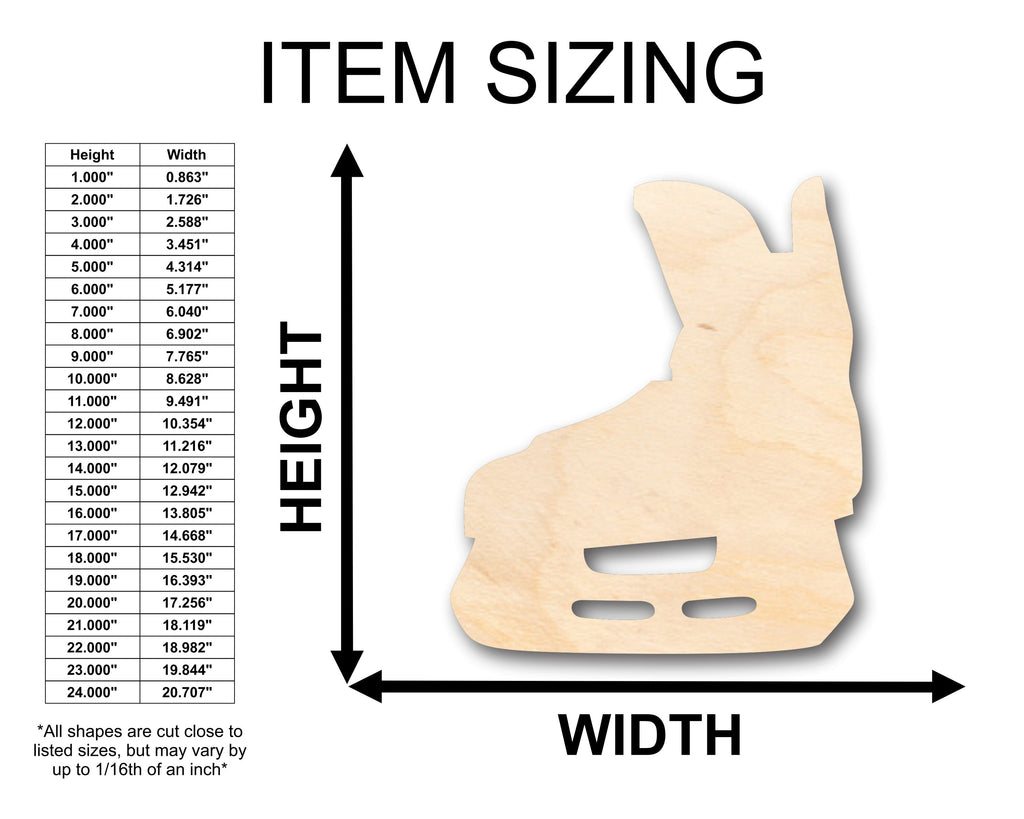Unfinished Wood Hockey Skate Shape - Craft - up to 46" DIY