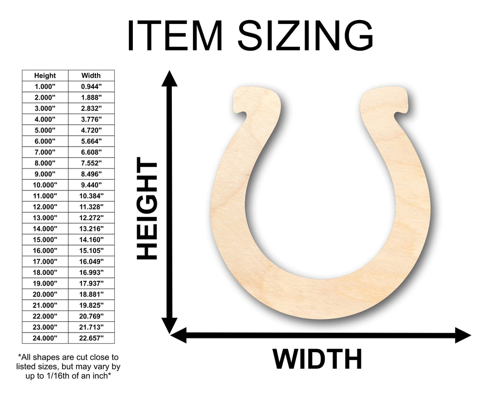 Unfinished Wood Horseshoe Shape - Craft - up to 46" DIY