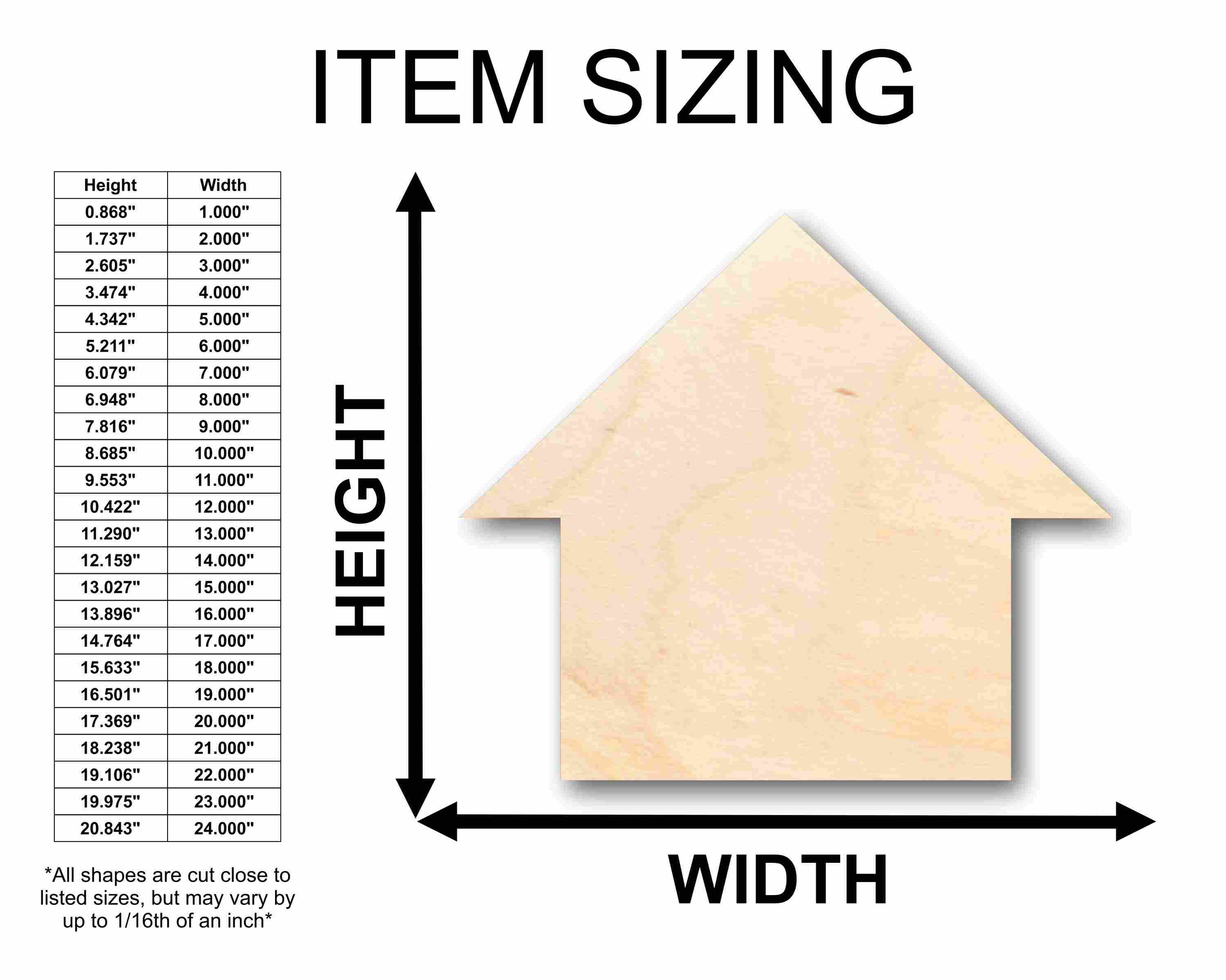 Unfinished Wood House Silhouette - Craft- up to 46" DIY