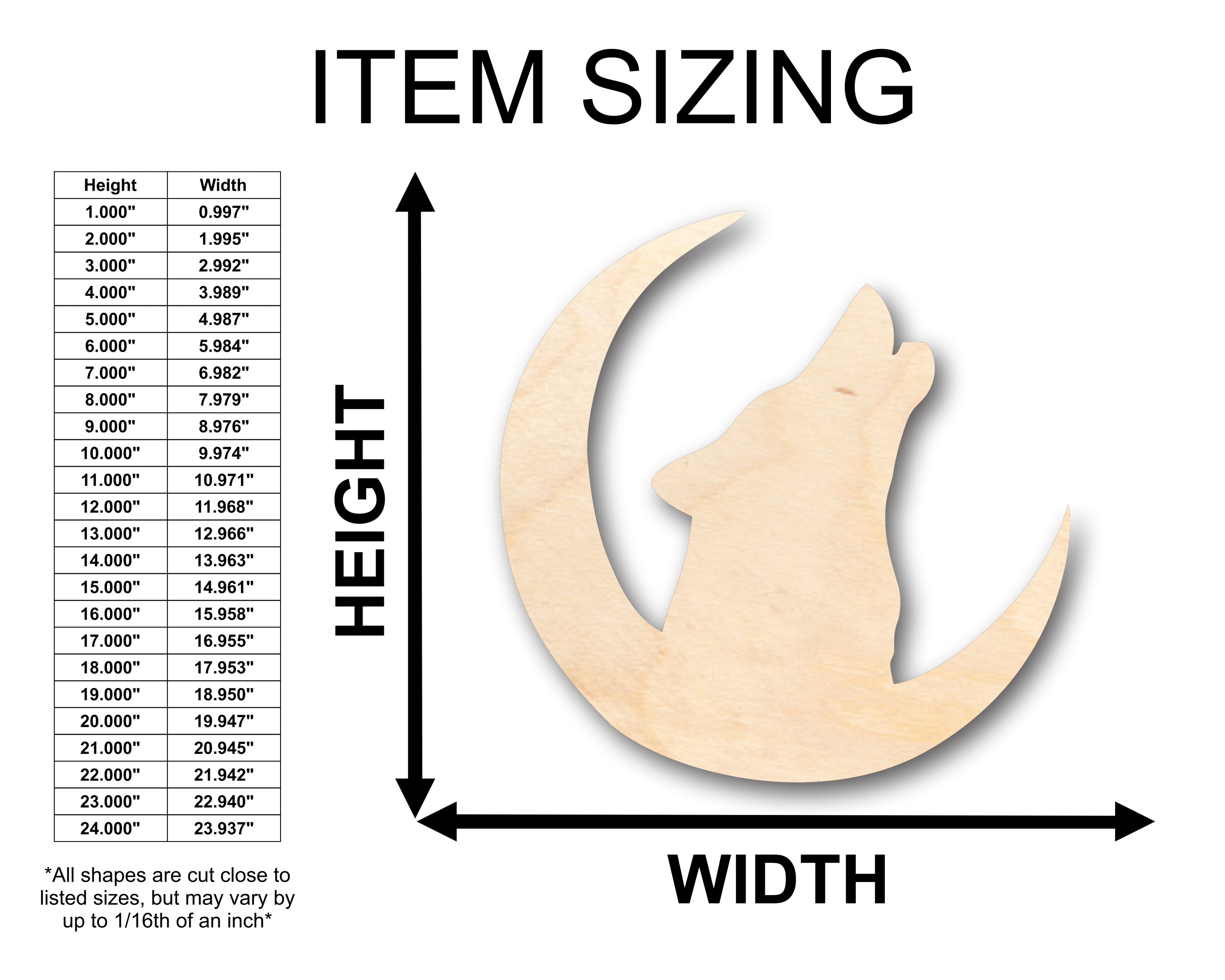 Unfinished Wood Howling Wolf Woodland Wildlife Shape - Craft - up to 46" DIY