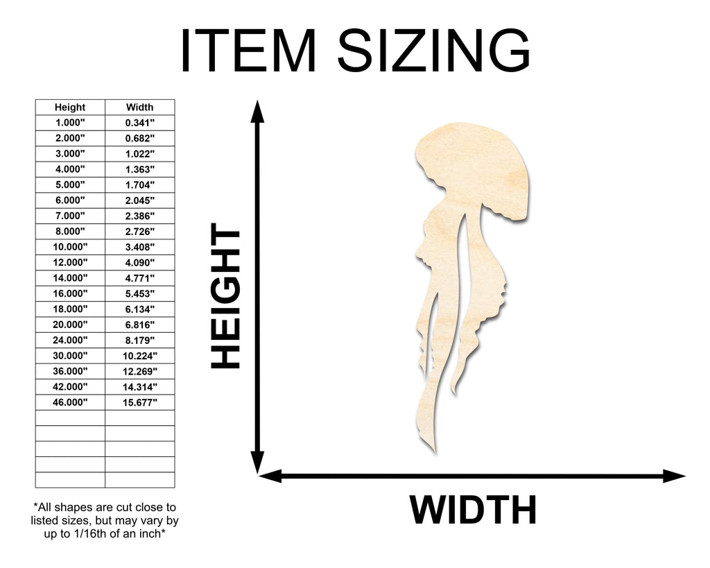 Unfinished Wood Jellyfish Silhouette - Craft - up to 46" DIY