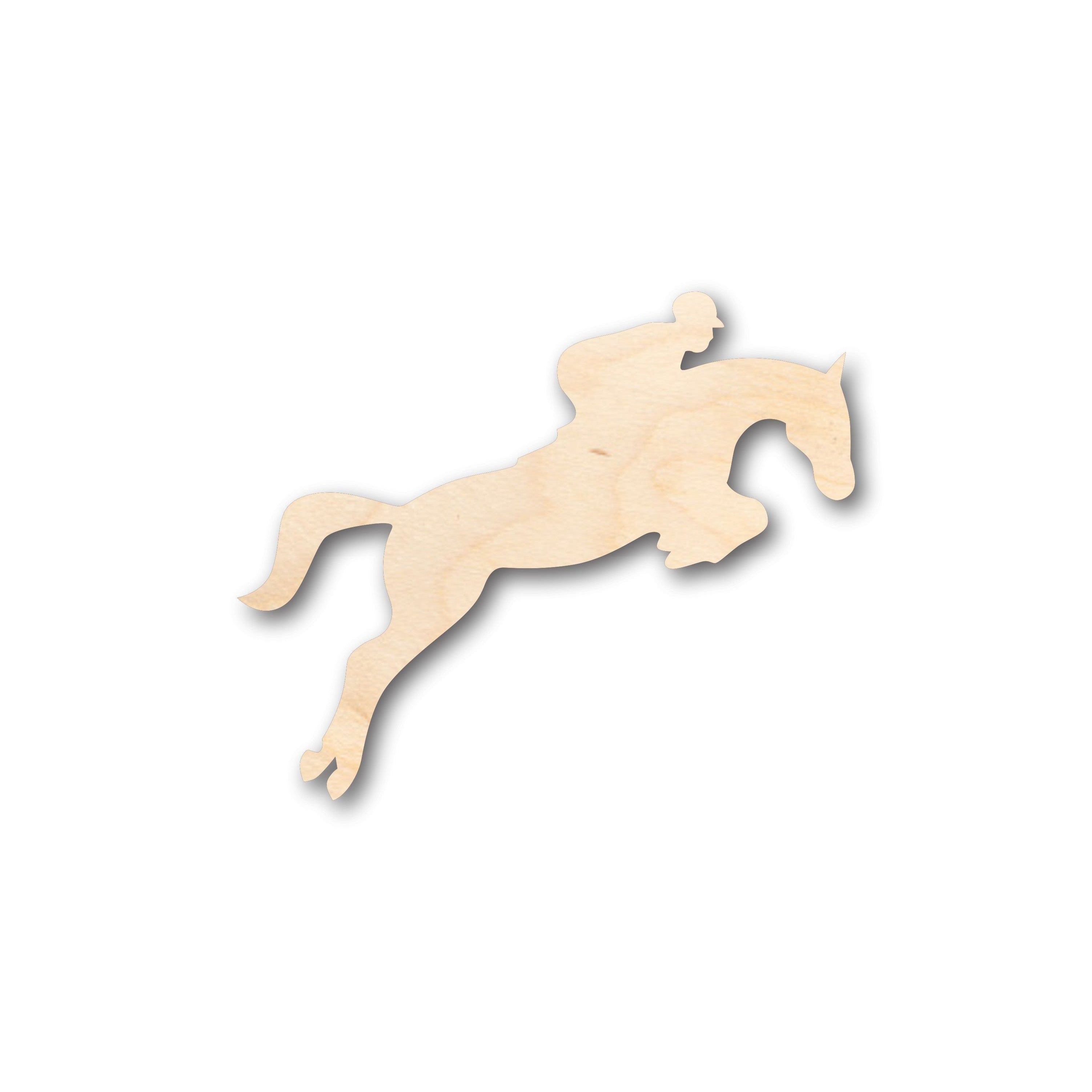 Unfinished Wood Jumping Horse with Rider Shape - Craft - up to 46" DIY