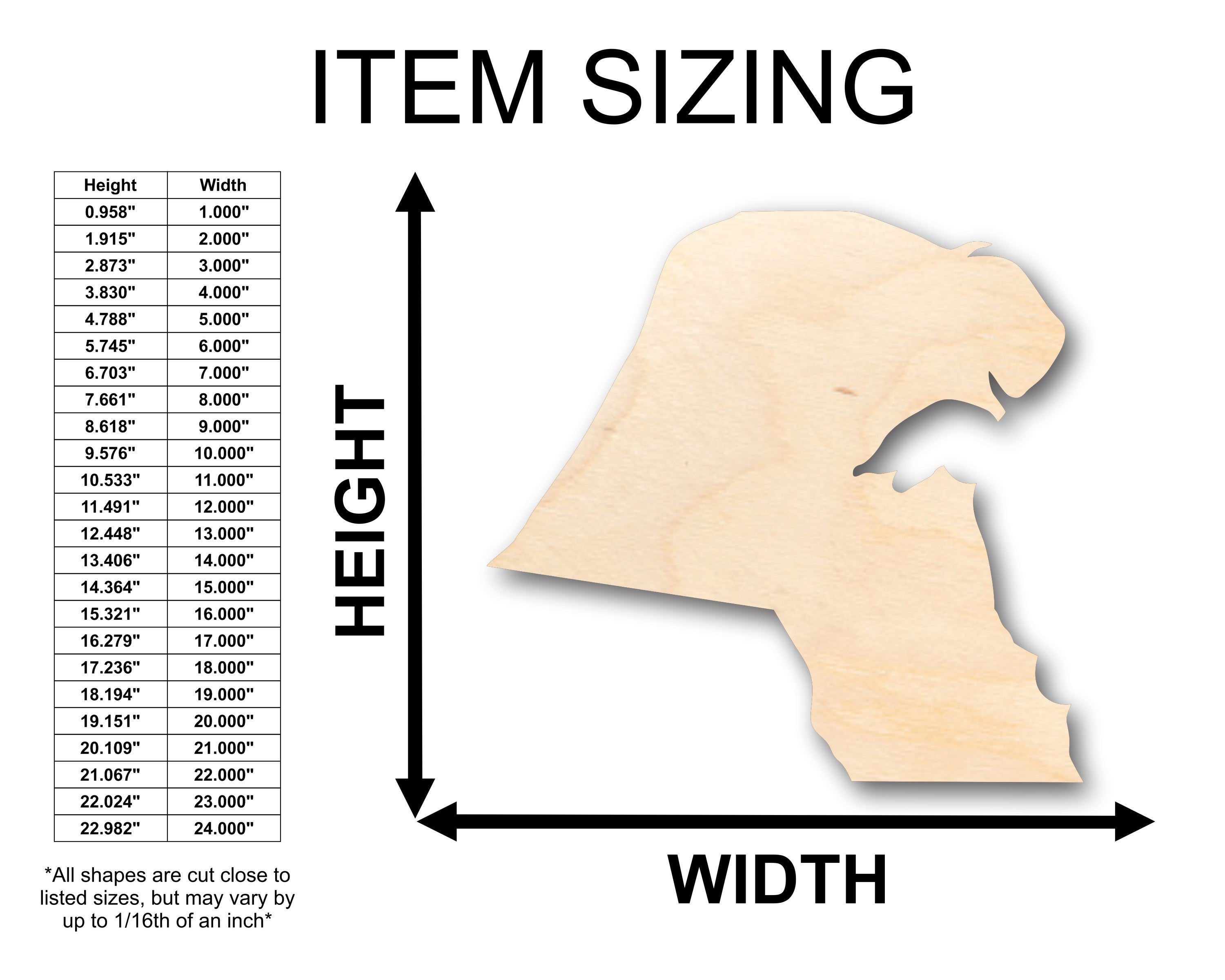Unfinished Wood Kuwait Country Shape - Craft - up to 46" DIY