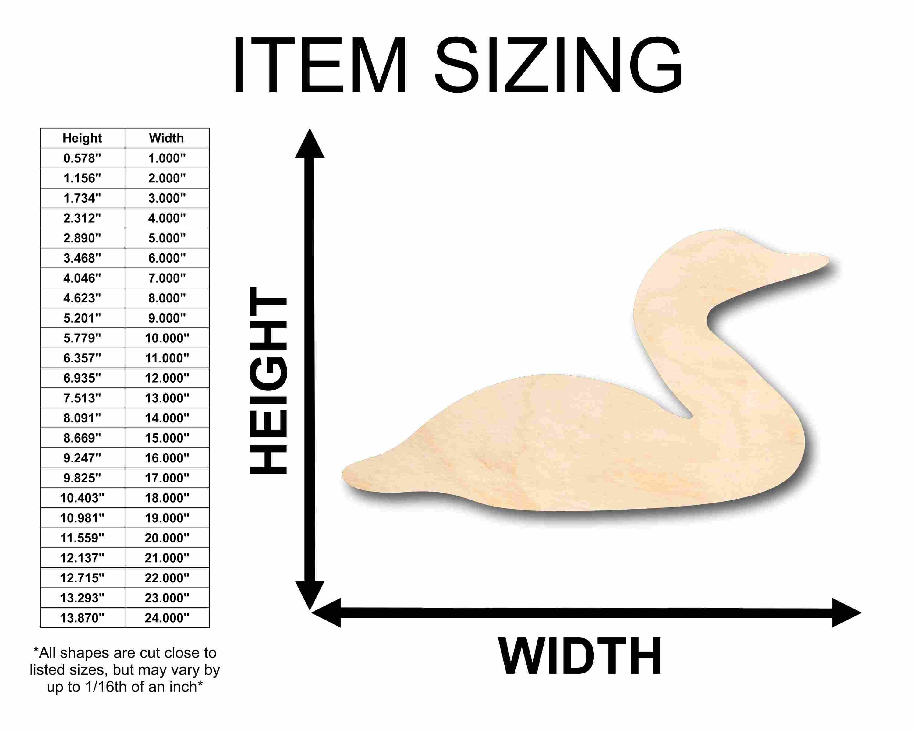 Unfinished Wood Loon Silhouette - Craft- up to 46" DIY