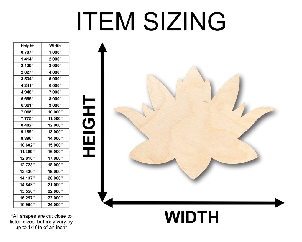 Unfinished Wood Lotus Flower Shape - Craft - up to 46" DIY