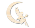 Unfinished Wood Moon Fairy Silhouette - Craft - up to 46" DIY