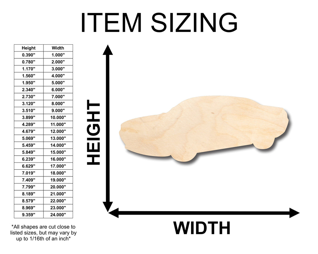 Unfinished Wood Muscle Car Shape - Craft - up to 46" DIY