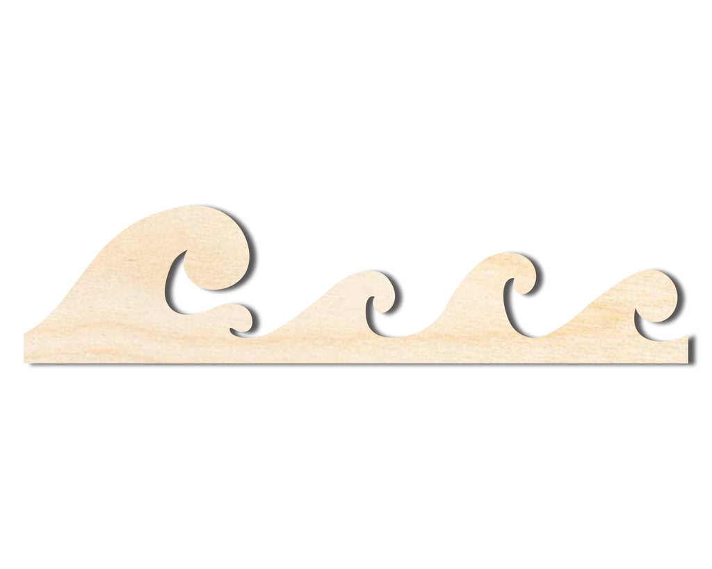 Unfinished Wood Ocean Wave Shape | Craft Cutout | up to 46" DIY