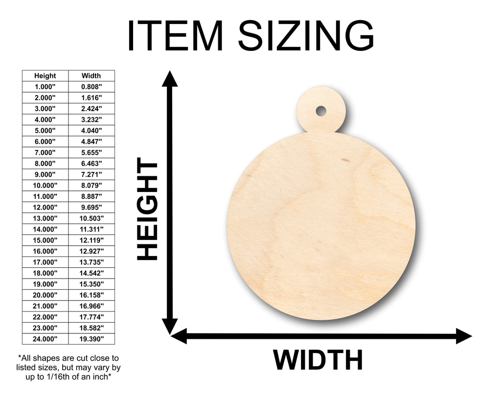 Unfinished Wood Christmas Ornament Circle Shape - Craft - up to 46" DIY