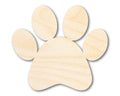 Unfinished Wood Paw Print Shape - Pet Craft - up to 46"