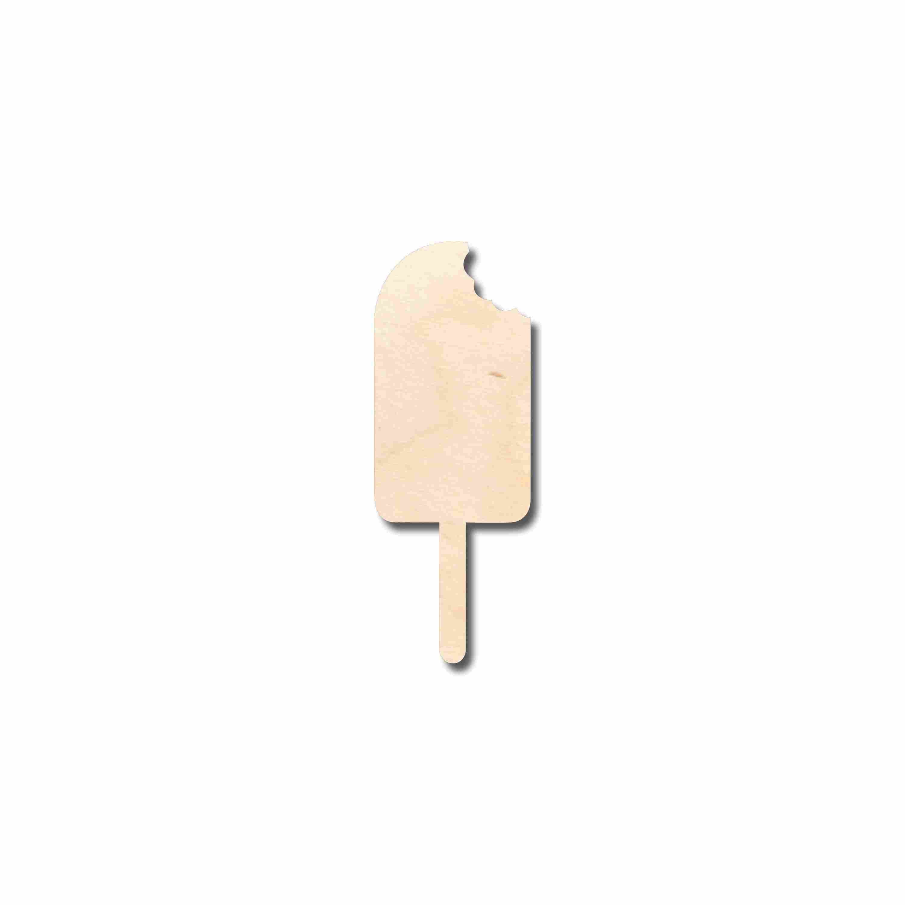 Unfinished Wood Popsicle with Bite Silhouette - Craft- up to 46" DIY