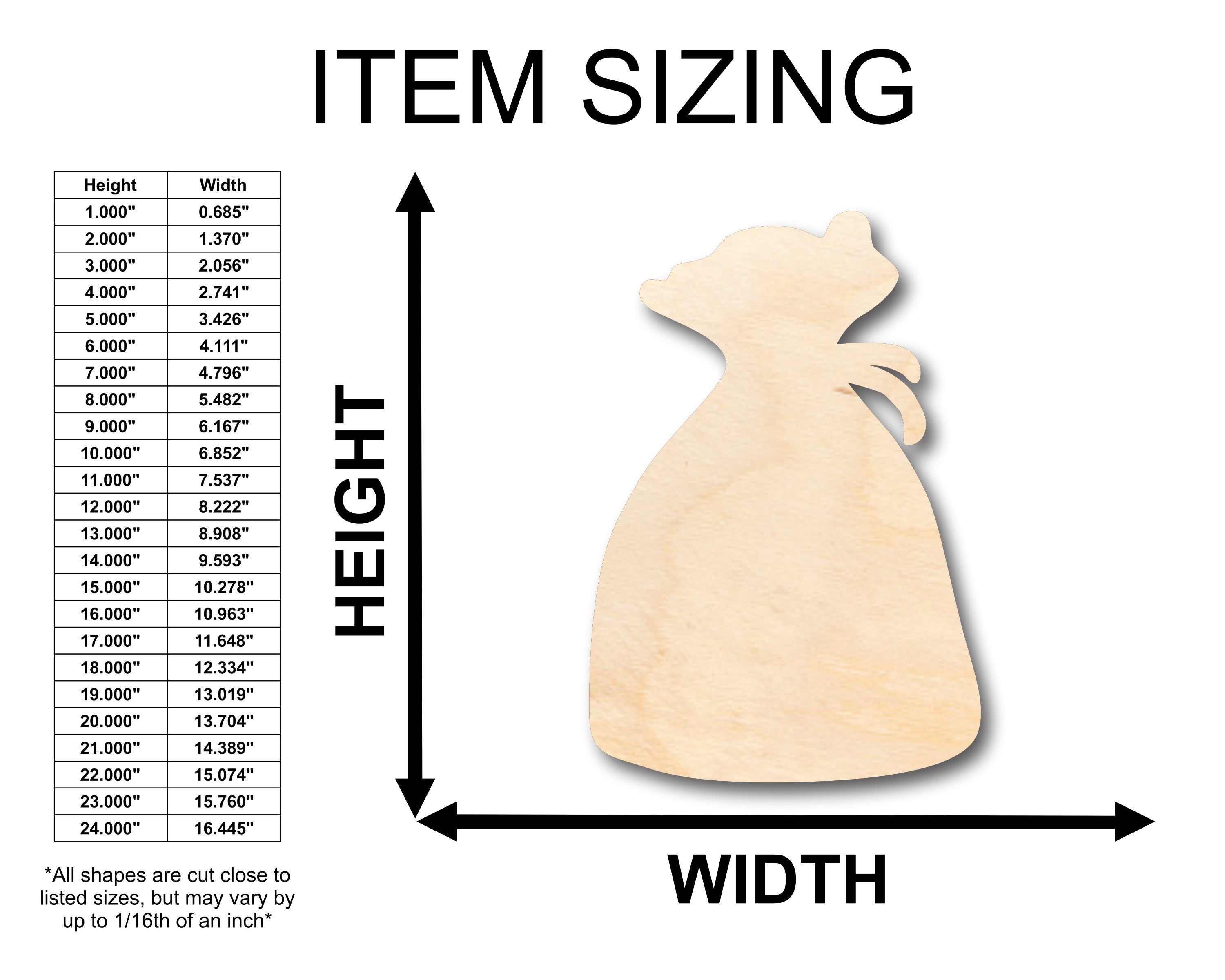 Unfinished Wood Pouch Hand Dice Bag Shape - Craft - up to 46" DIY