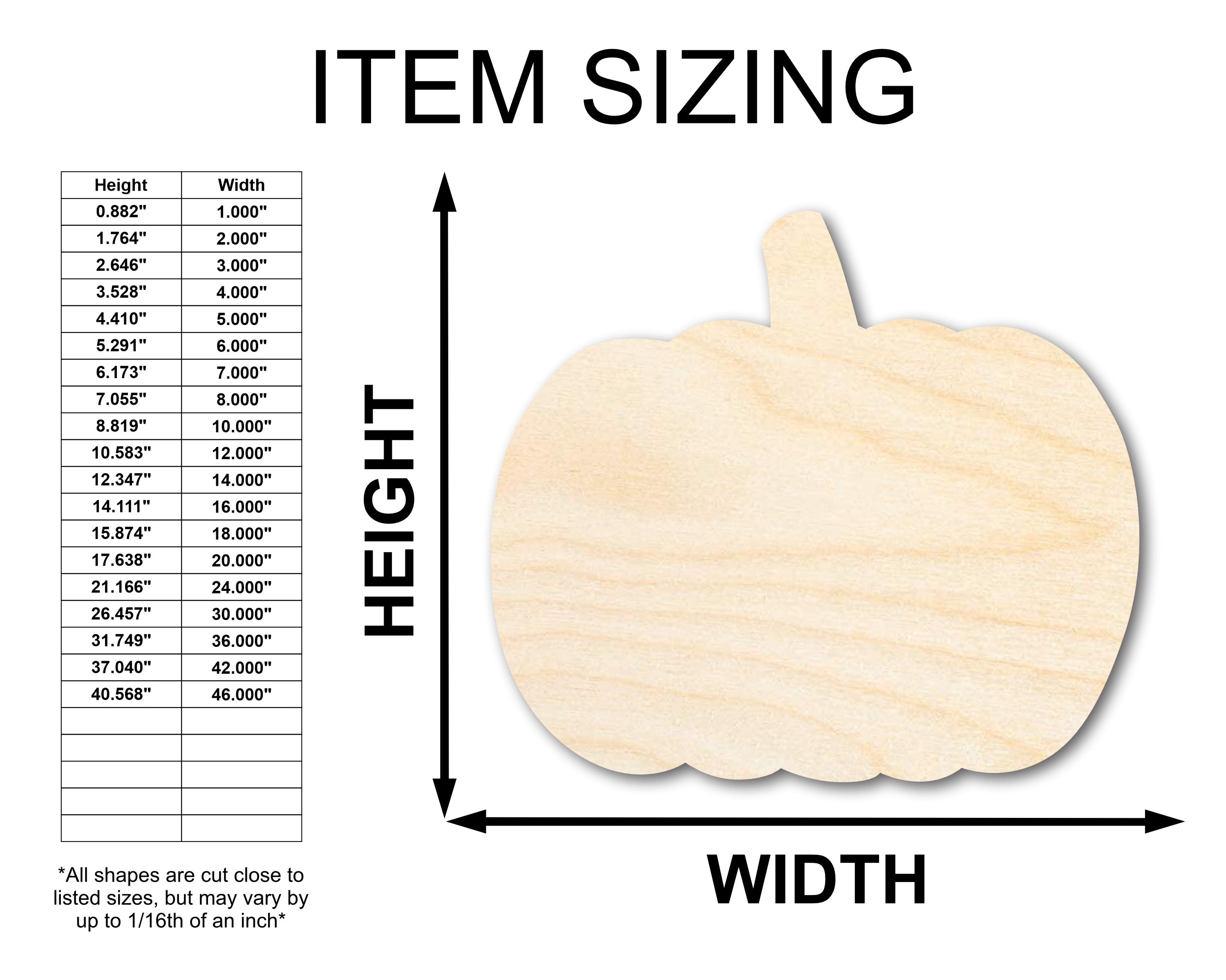 Unfinished Wood Pumpkin Silhouette - Craft- up to 46" DIY
