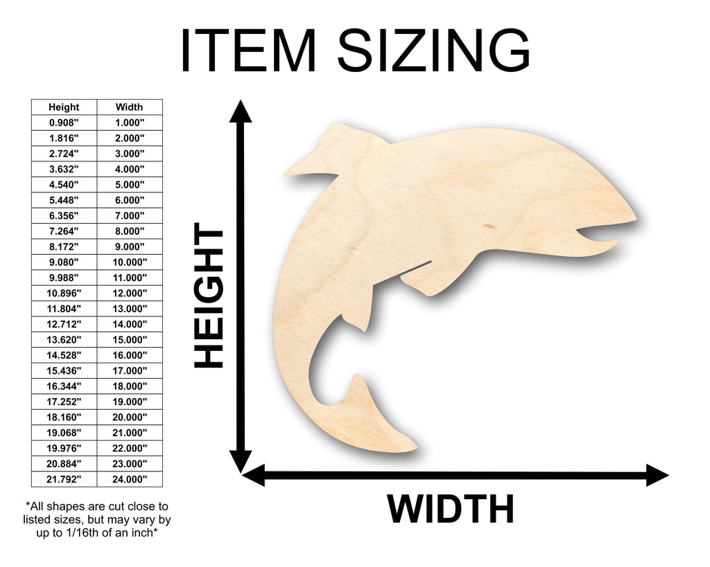 Unfinished Wood Salmon Fish Shape - Craft - up to 46" DIY