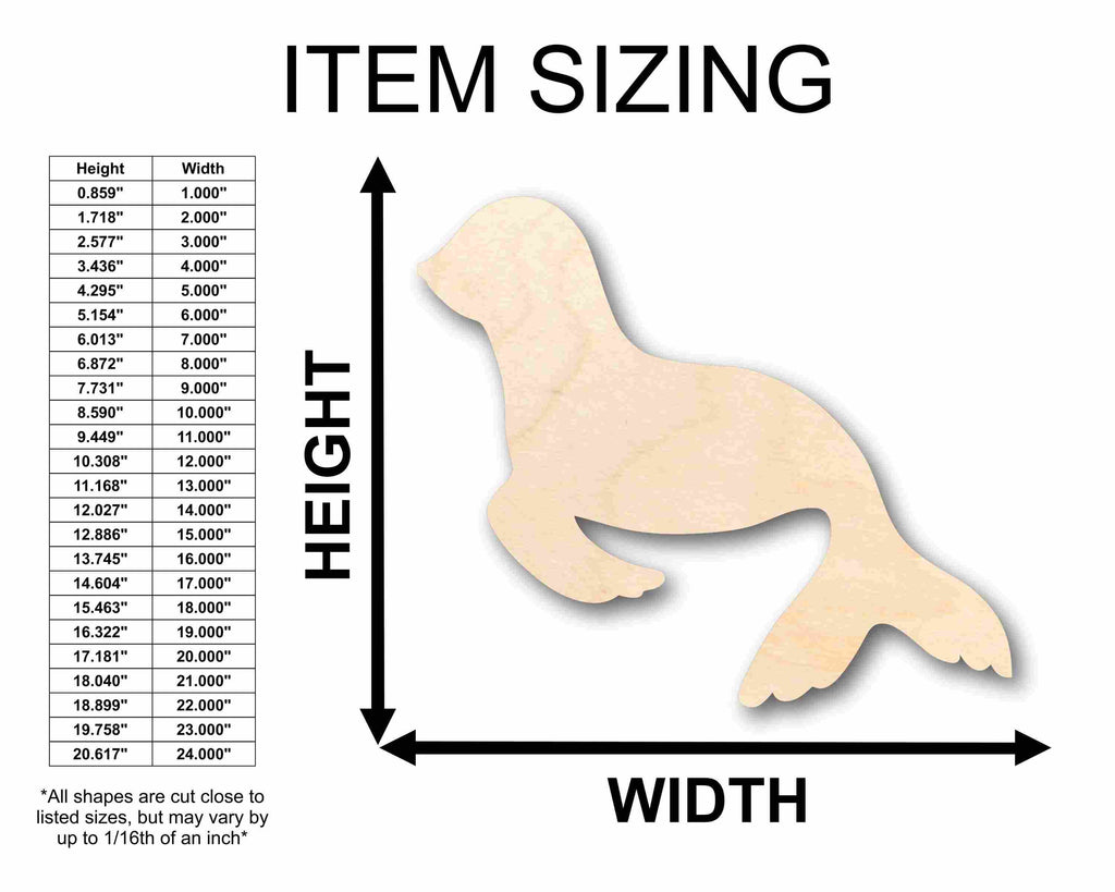 Unfinished Wood Seal Silhouette - Craft- up to 46" DIY