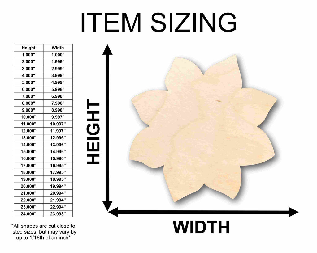 Unfinished Wood Sunflower Petals Silhouette - Craft- up to 46" DIY