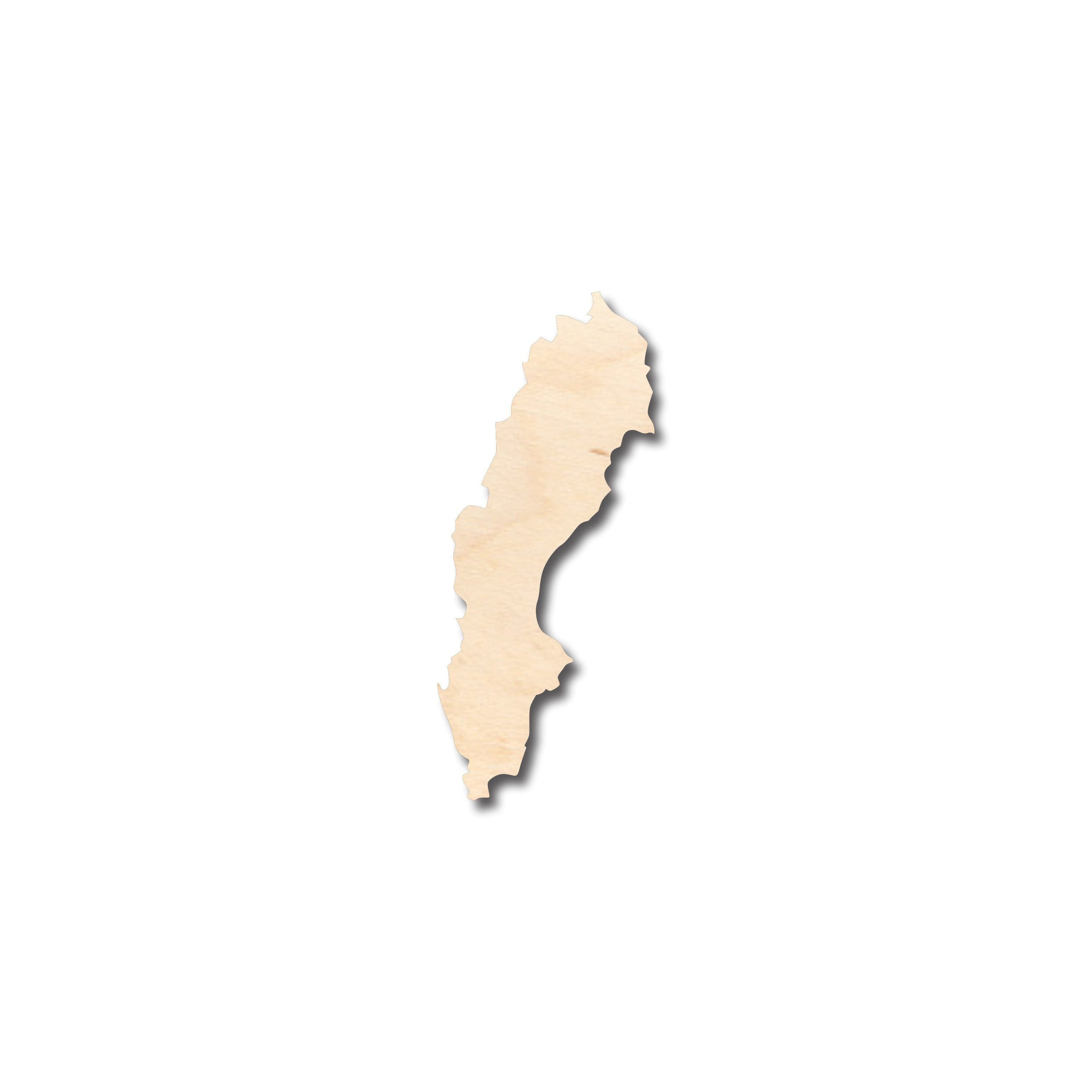 Unfinished Wood Sweden Country Shape - Craft - up to 46" DIY