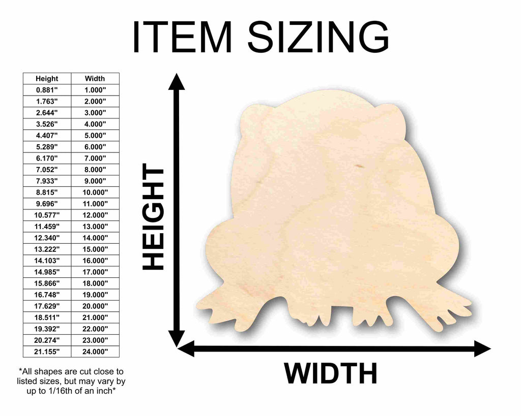 Unfinished Wood Toad Silhouette - Craft- up to 46" DIY