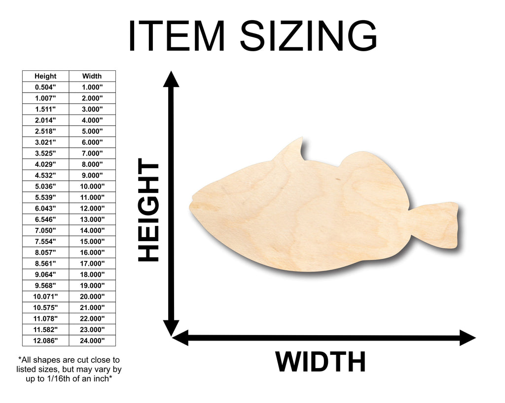 Unfinished Wood Trigger Fish Shape - Craft - up to 46" DIY
