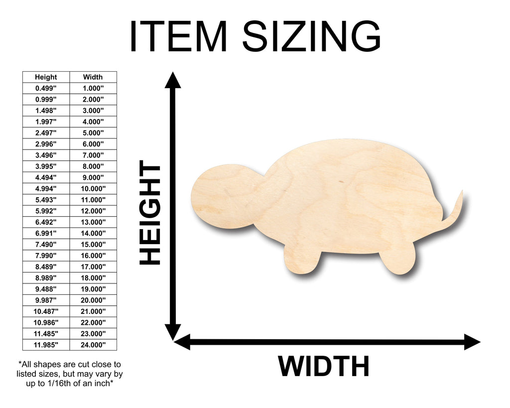Unfinished Wood Cute Turtle Shape - Craft - up to 46" DIY