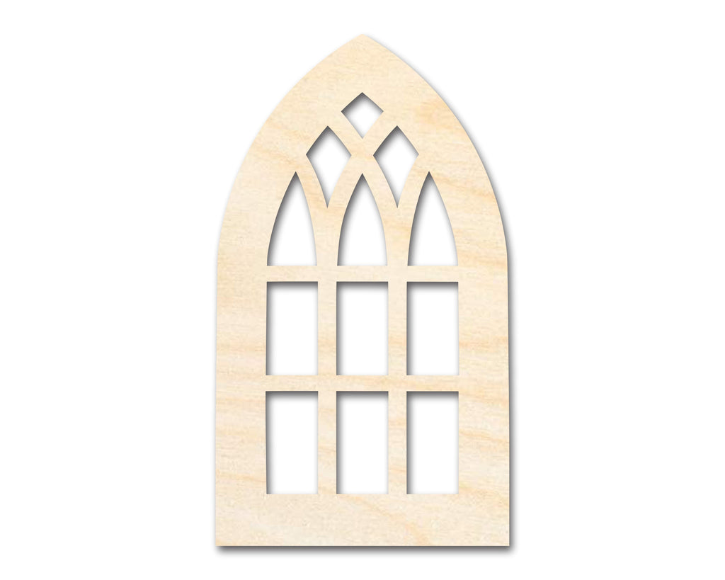 Unfinished Wood Gothic Window Shape | Craft Cutout | up to 46" DIY