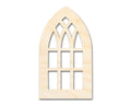 Unfinished Wood Gothic Window Shape | Craft Cutout | up to 46" DIY