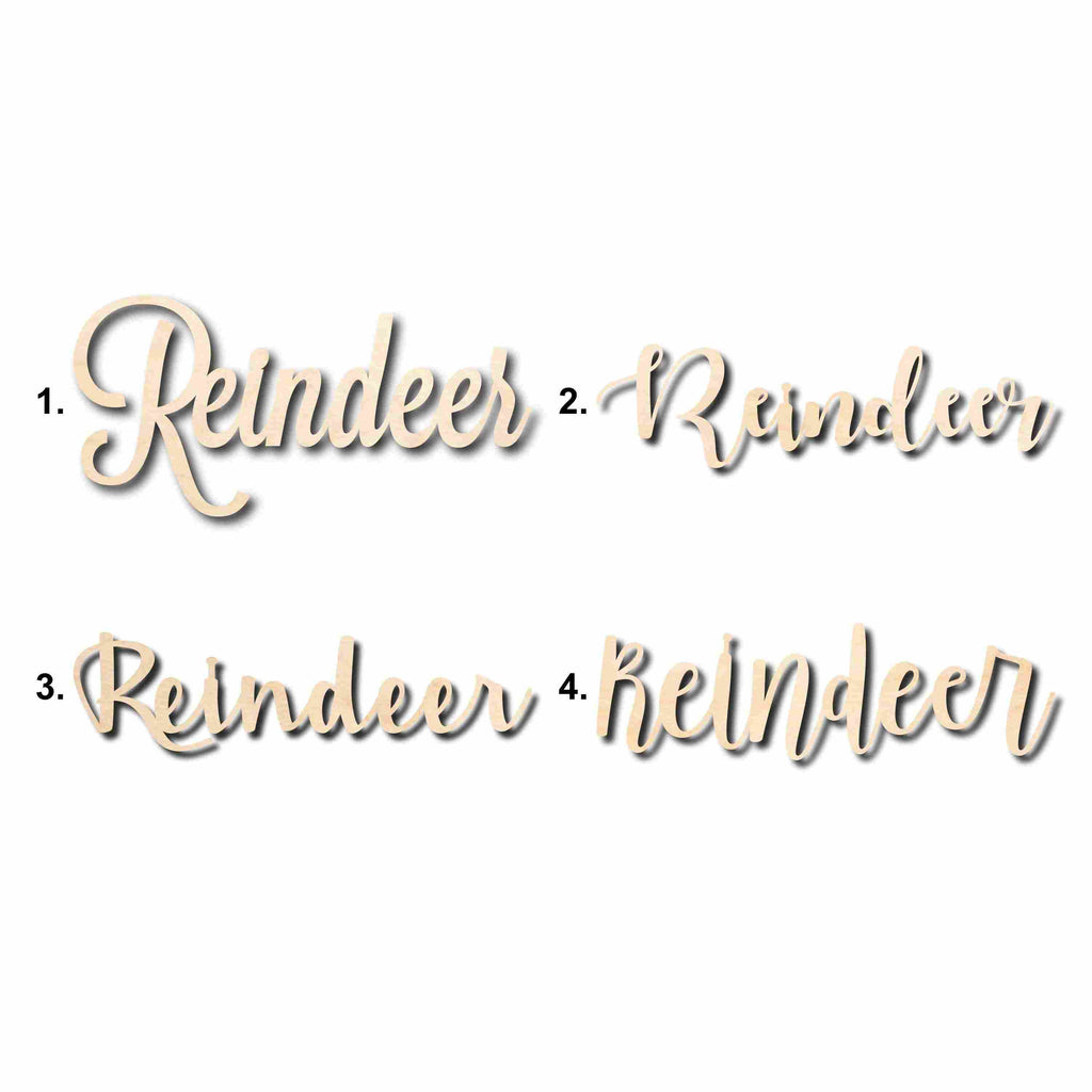 Reindeer Sign Unfinished Wood Cutout Home Decor DIY
