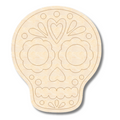 Unfinished Wood Etched Sugar Skull Shape | Paint By Line Crafts | up to 30" DIY