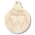 Unfinished Wood Etched Merry Christmas Tree Ornamet Shape | Paint By Line Crafts | up to 30" DIY