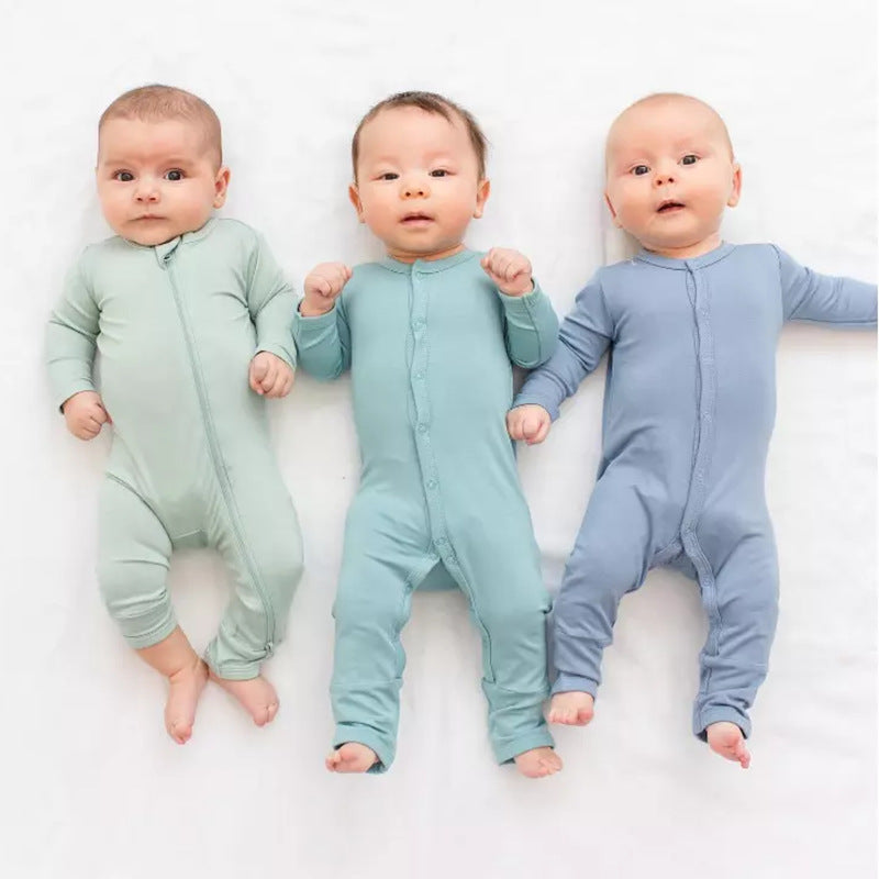 Bamboo Fiber Long-sleeve One-piece Loungewear Romper