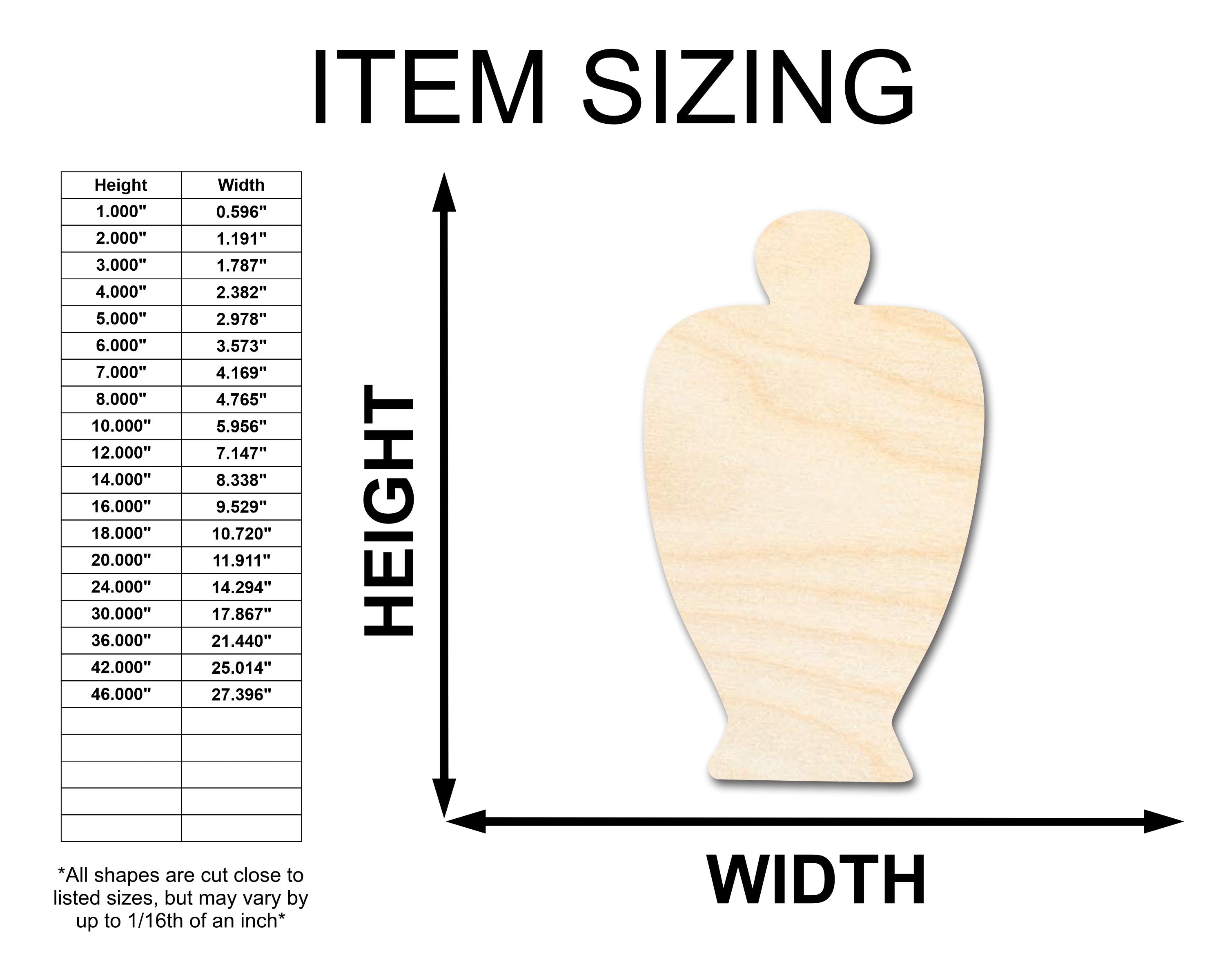 Unfinished Wood Apothecary Perfume Bottle Shape - Craft - up to 46"