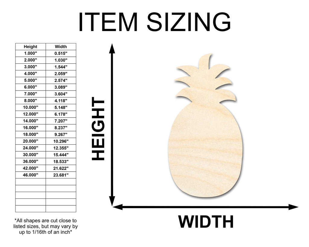 Unfinished Wood Crafty Pineapple Shape - Craft - up to 46"