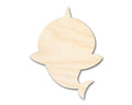 Unfinished Wood Cute Shark Shape - Craft - up to 46"