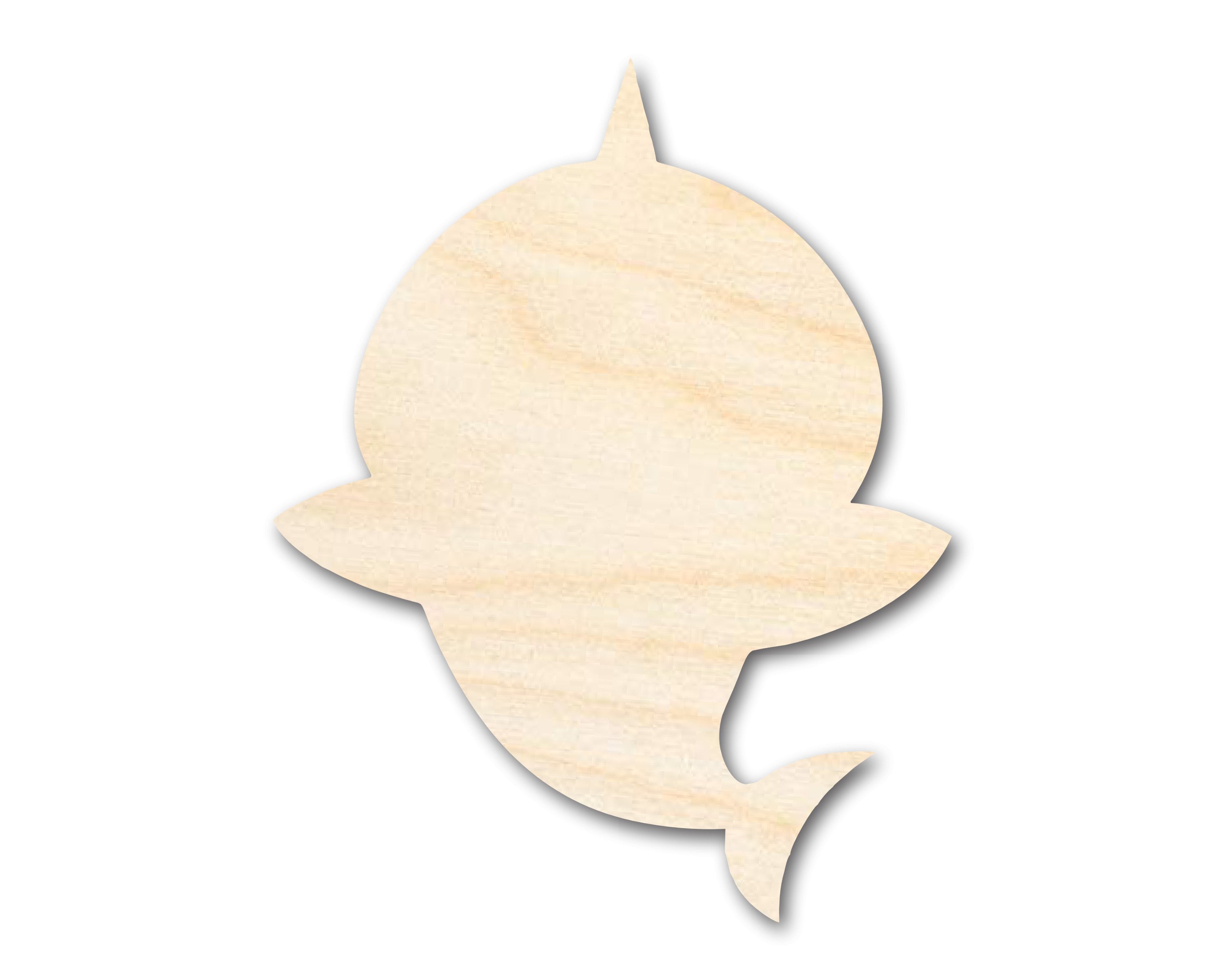 Unfinished Wood Cute Shark Shape - Craft - up to 46"