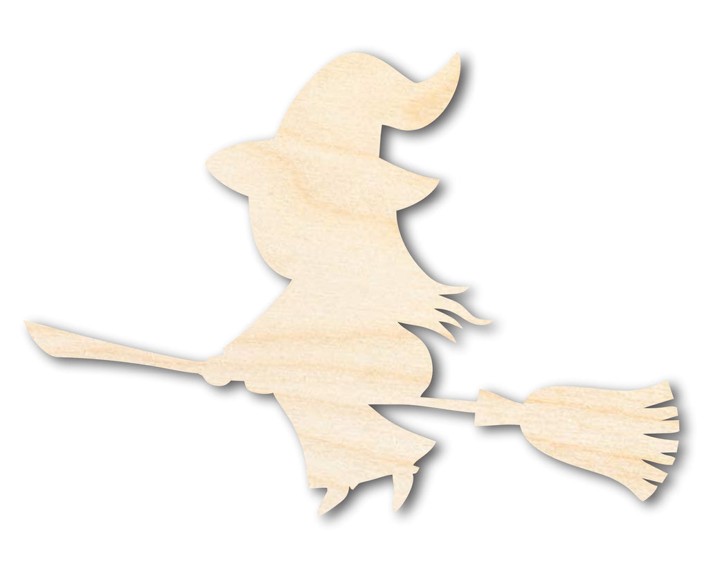 Unfinished Wood Cute Flying Witch Shape - Craft - up to 46"