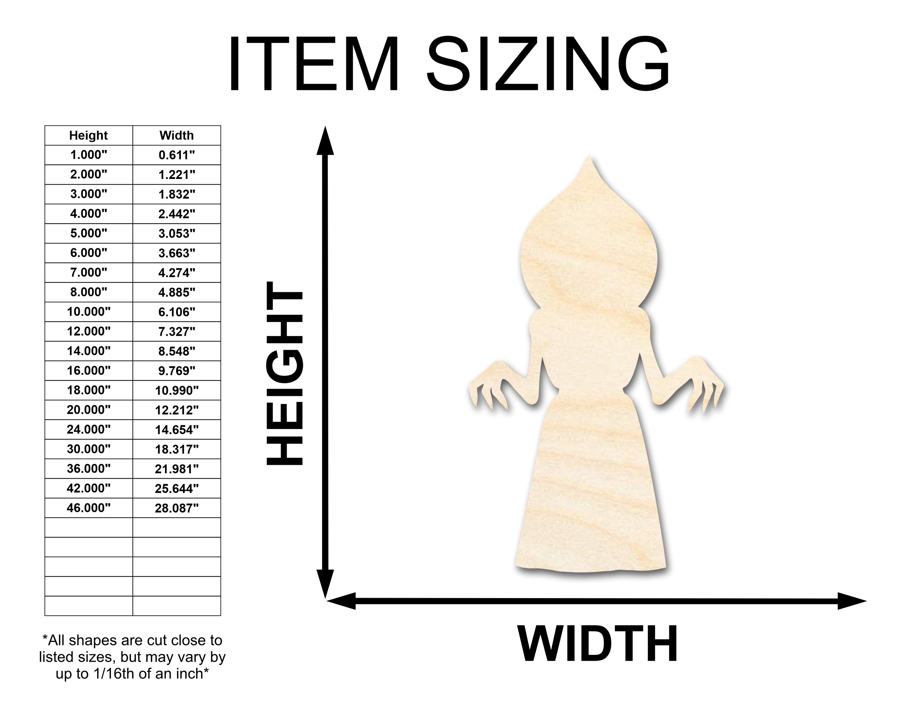Unfinished Wood Flatwoods Monster Shape - Craft - up to 46"