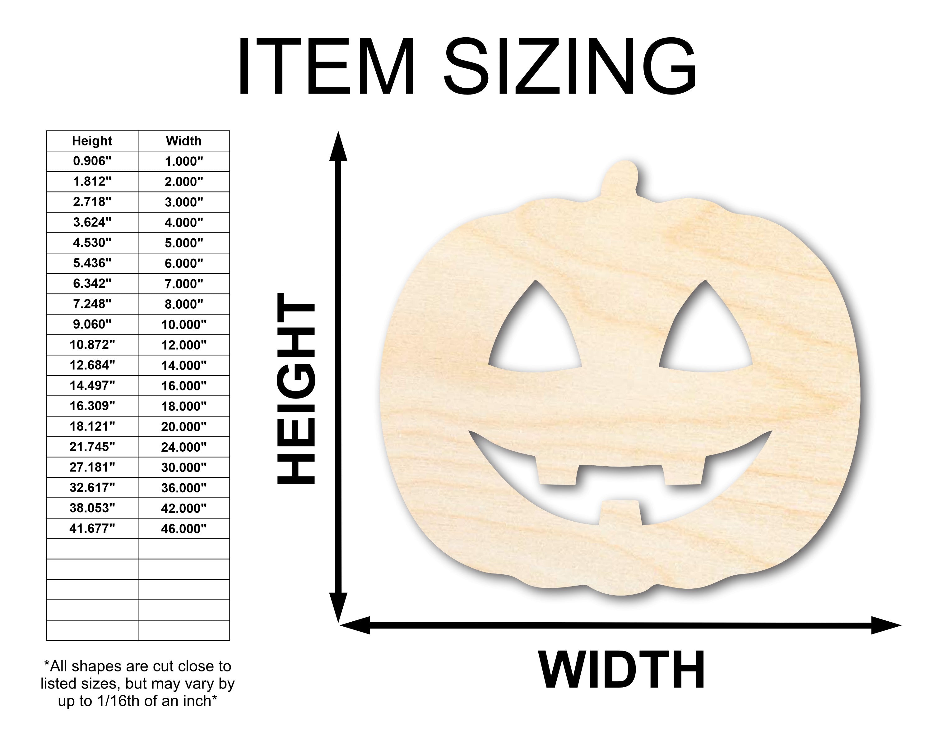 Unfinished Wood Happy Pumpkin Shape - Craft - up to 46"