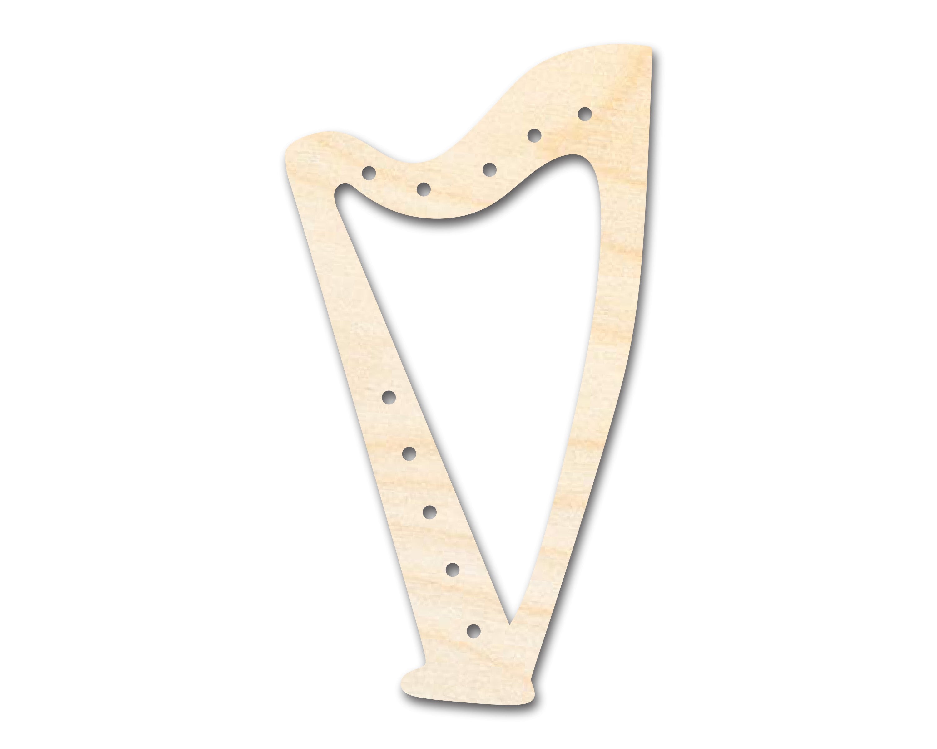 Unfinished Wood Harp with Holes Shape - Craft - up to 46"