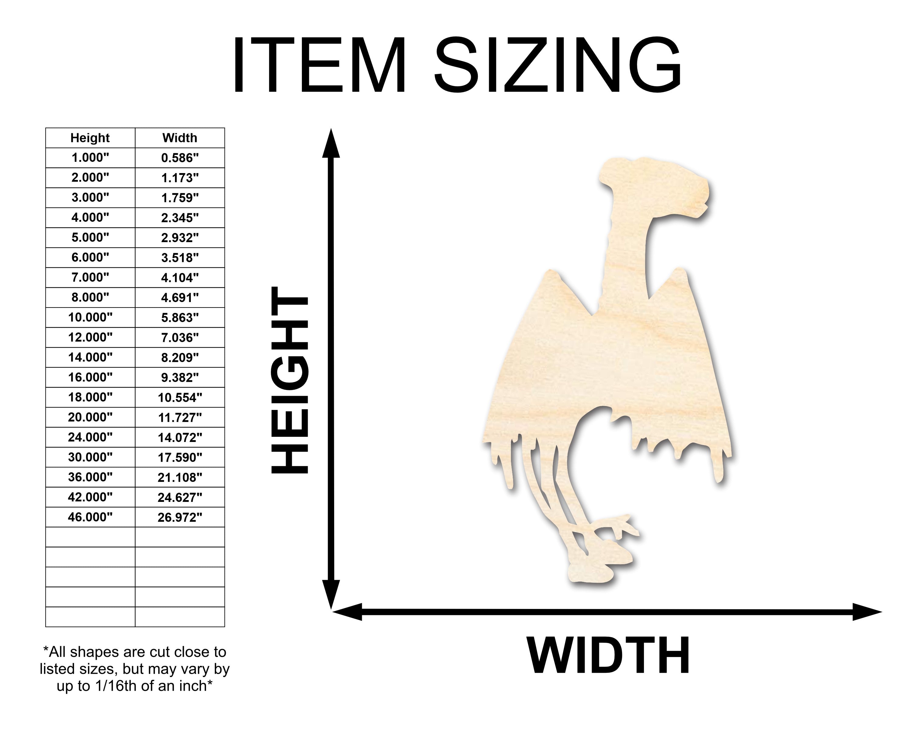 Unfinished Wood Jersey Devil Shape - Craft - up to 46"