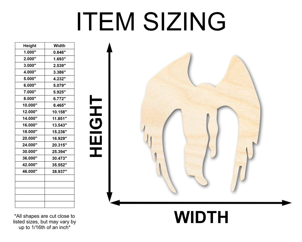 Unfinished Wood Mothman Shape - Craft - up to 46"