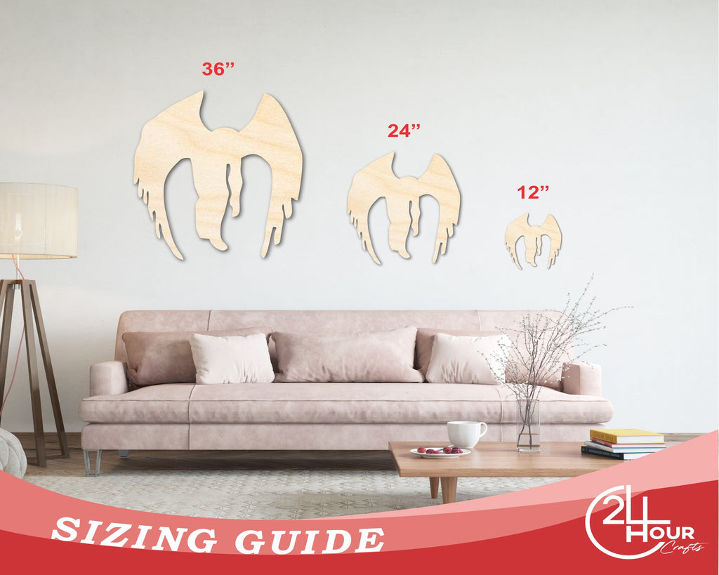 Unfinished Wood Mothman Shape - Craft - up to 46"