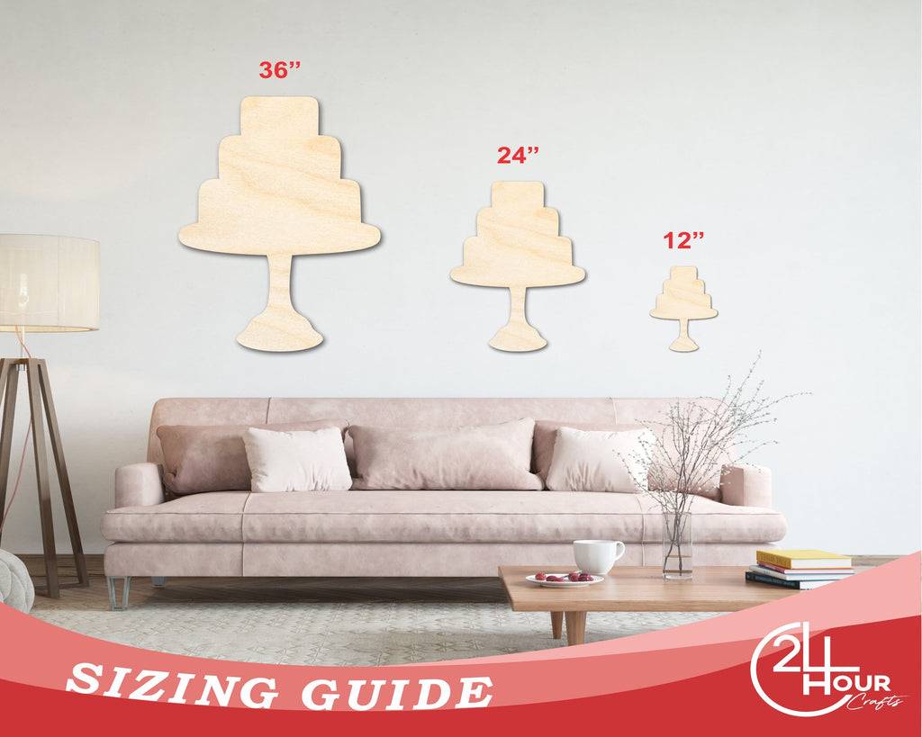 Unfinished Wood Tiered Cake Shape - Craft - up to 46"