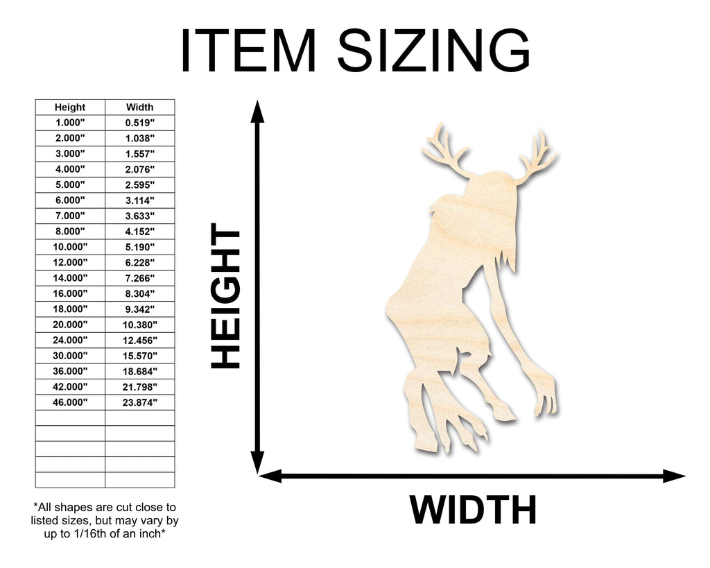 Unfinished Wood Wendigo Shape - Craft - up to 46"