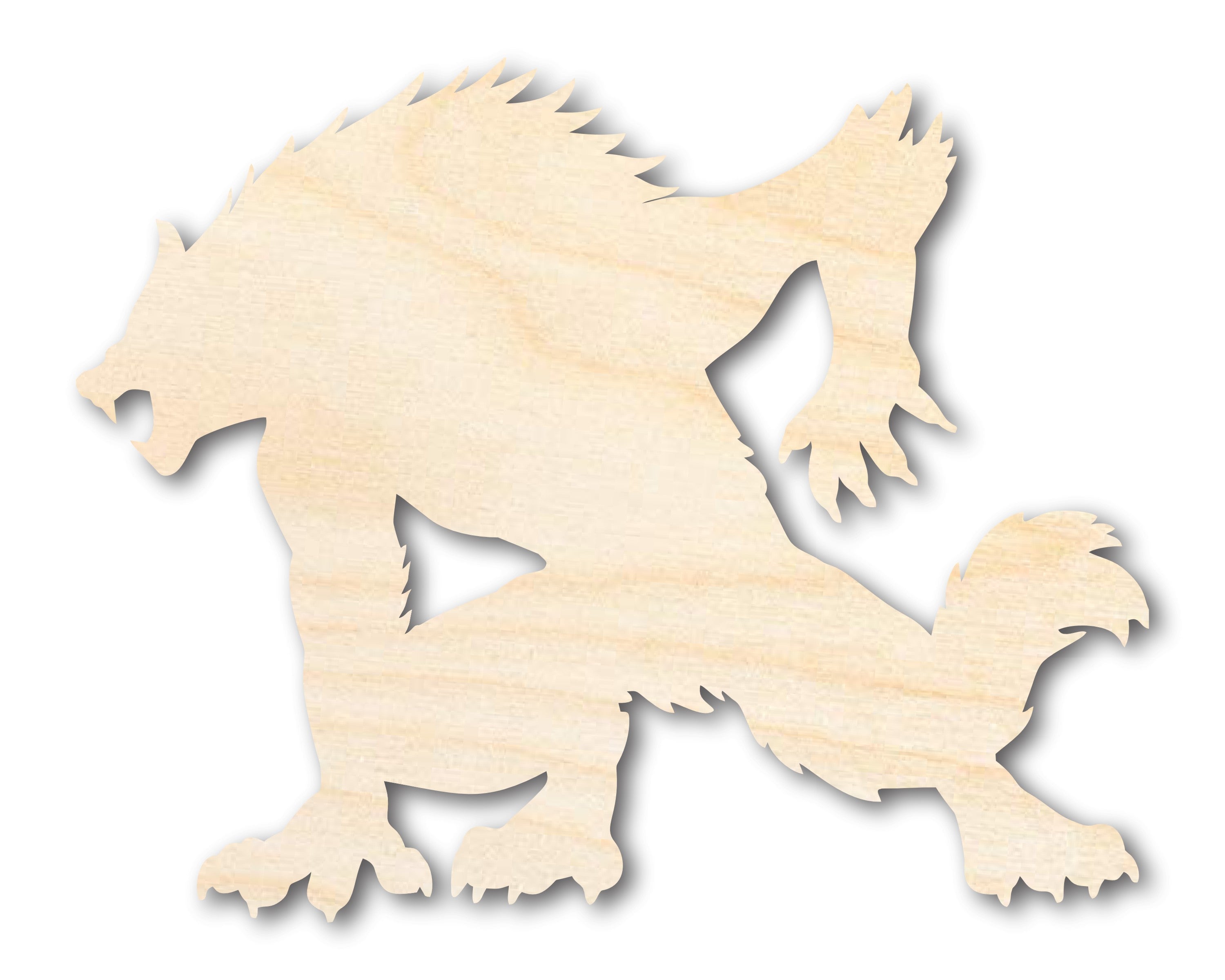 Unfinished Wood Werewolf Shape - Craft - up to 46"