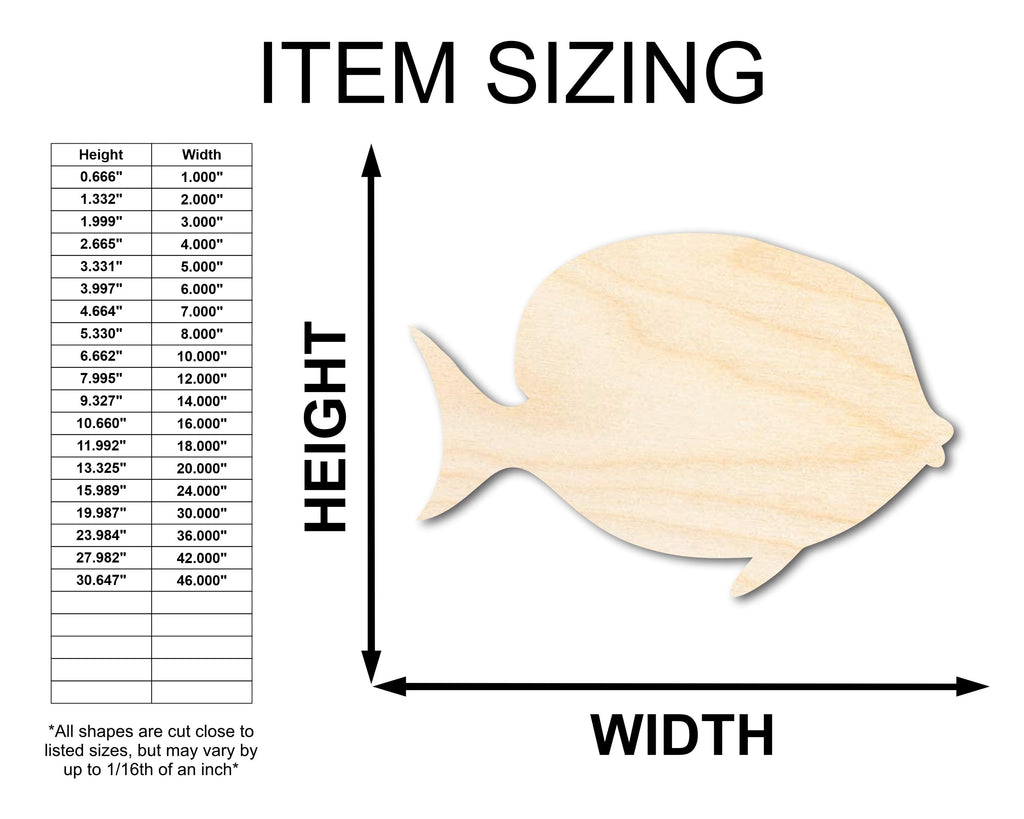 Unfinished Wood Yellow Tang Shape - Craft - up to 46"