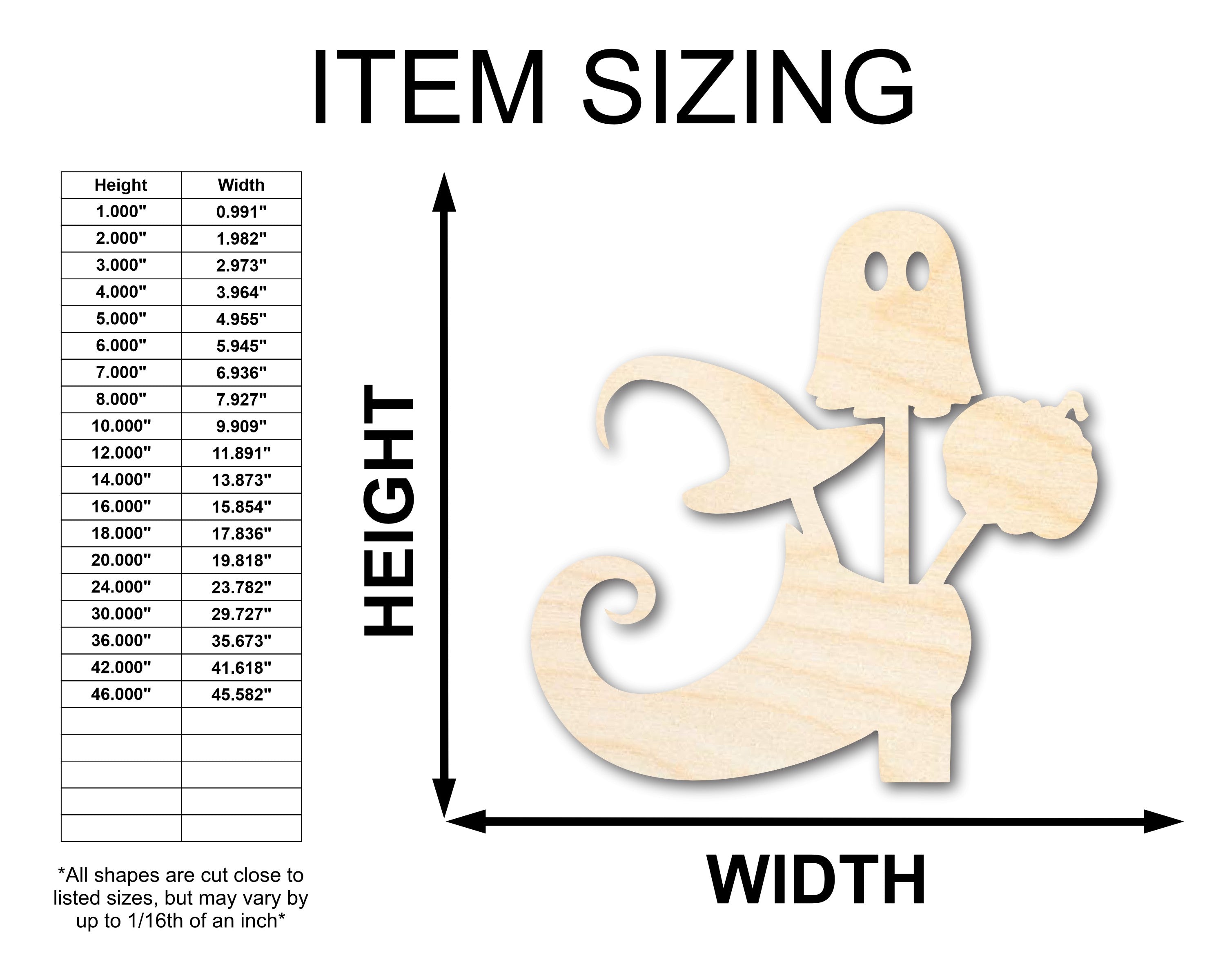 Unfinished Wood Witches Candy Shoe Shape - Craft - up to 46"