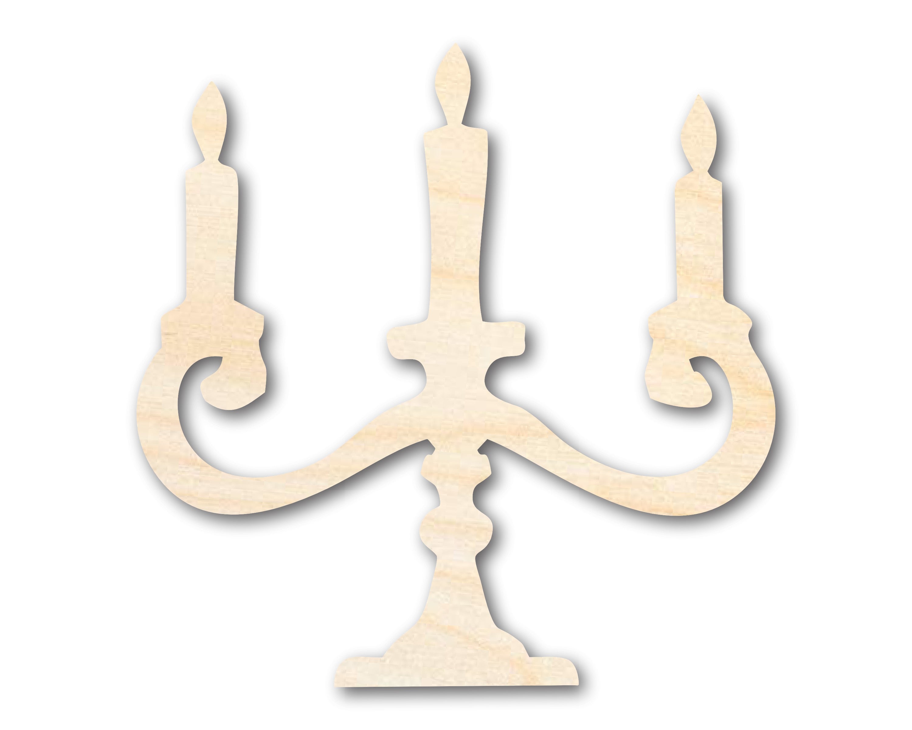 Unfinished Wood Candelabra Shape - Craft - up to 46"