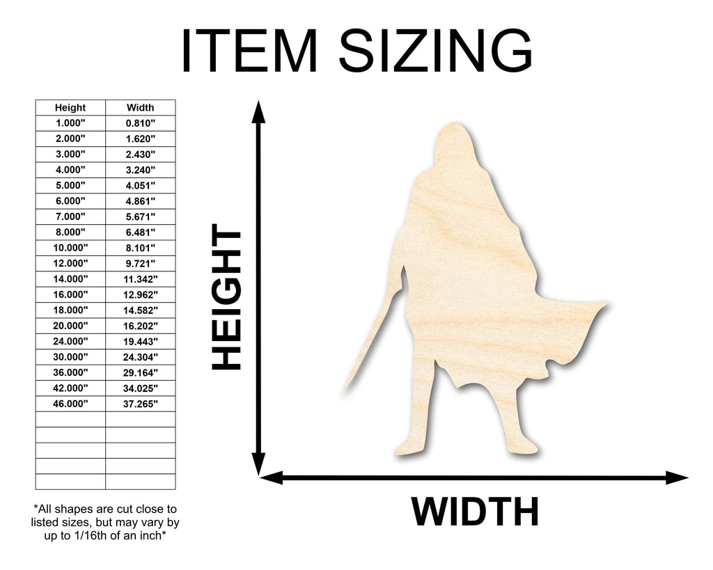 Unfinished Wood Cloak and Dagger Shape - Craft - up to 46"