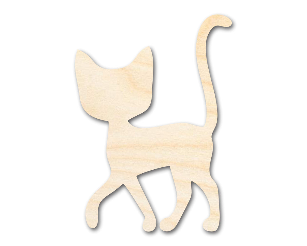 Unfinished Wood Cat Silhouette Shape - Craft - up to 46"